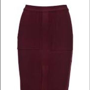 JOA Los Angeles size small maroon suede type look pencil skirt
